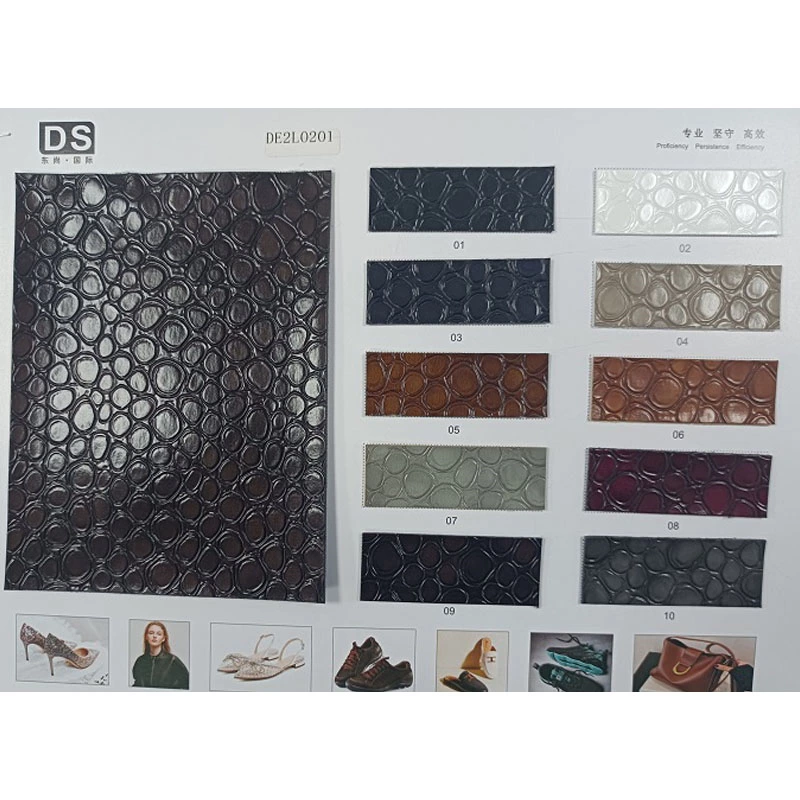 Embossed Leather Fabric PU Coated Leather for Shoes,Stone Pattern