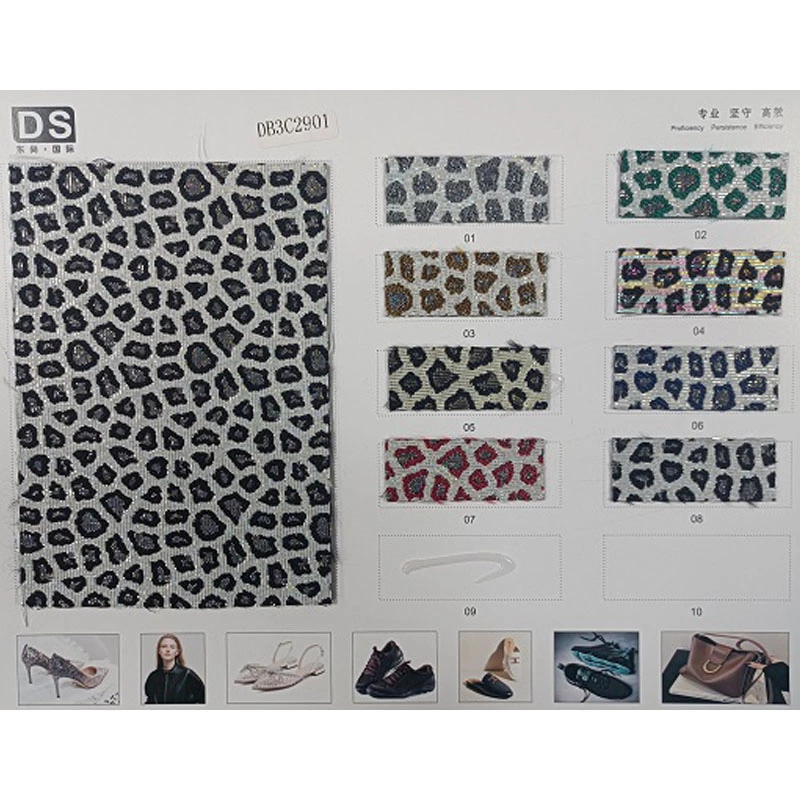 Shoe Upper Material Leopard Printing Fabric for Women Shoes