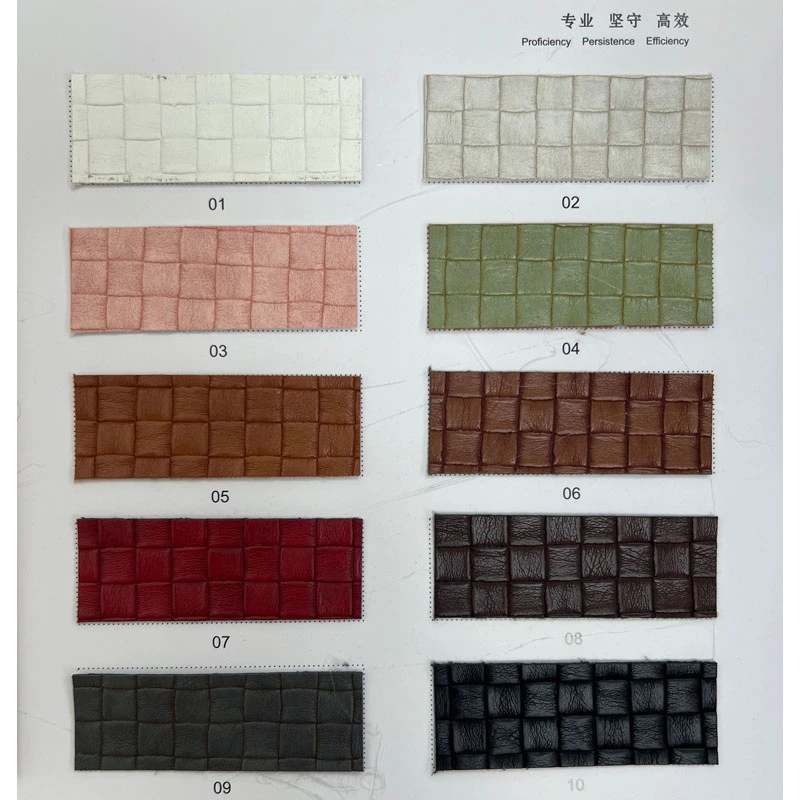 CHECK WEAVE PATTERN EMBOSSED PU LEATHER