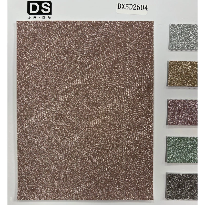 OBLIQUE WAVE PATTERN JEWELS SYNTHETIC LEATHER MATERIAL