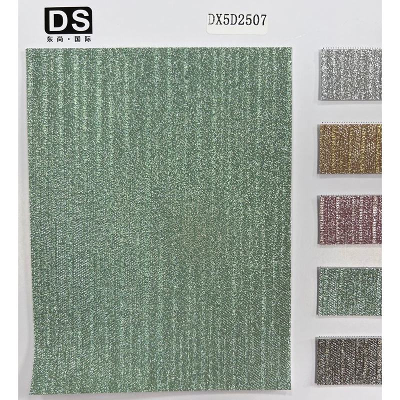 VERTICAL STRIPES JEWELS FAUX LEATHER MATERIAL