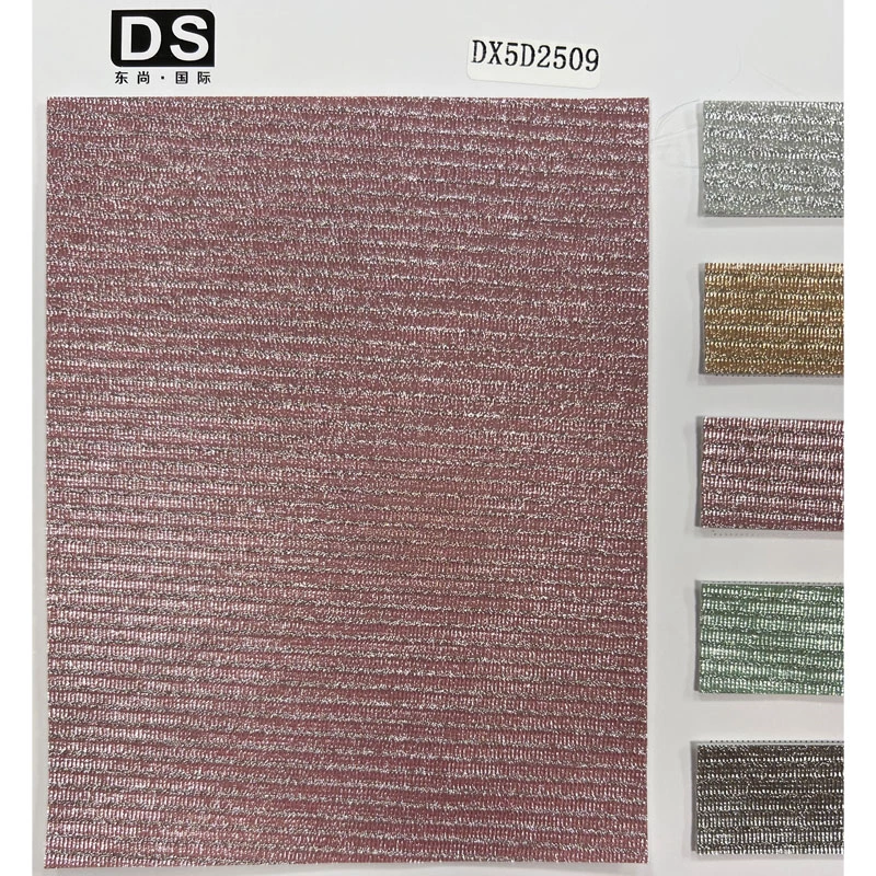 HORIZONTAL STRIPES JEWELS PU PVC LEATHER