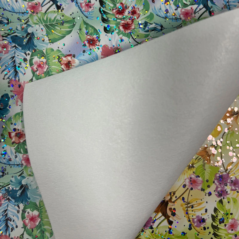 FLOWER PATTERN FILM PU SYNTHETIC LEATHER